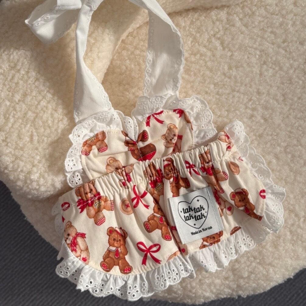 予約［tak!tak!tak!tak!］teddy biscuit apron dress