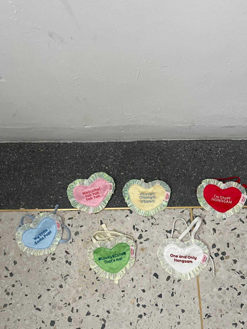 ネーム刺繍［tak!tak!tak!tak!］heart bib （スタイ単品）