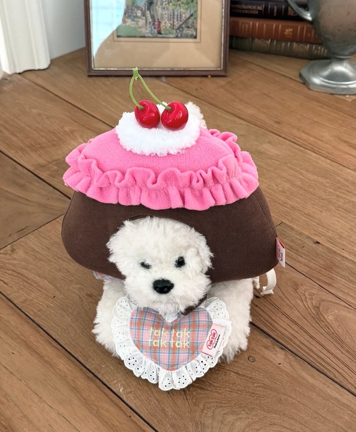 特典付き*ネーム刺繍［tak!tak!tak!tak!］Little jelly check cushion bib（スタイ単品）