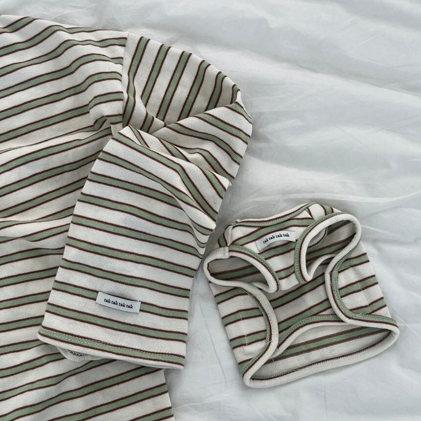 予約［tak!tak!tak!tak!］nerd stripe bustier ( apple mint brown )