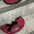 ネーム刺繍［tak!tak!tak!tak!］Winter Tartan Check Series ケープ（レッド）