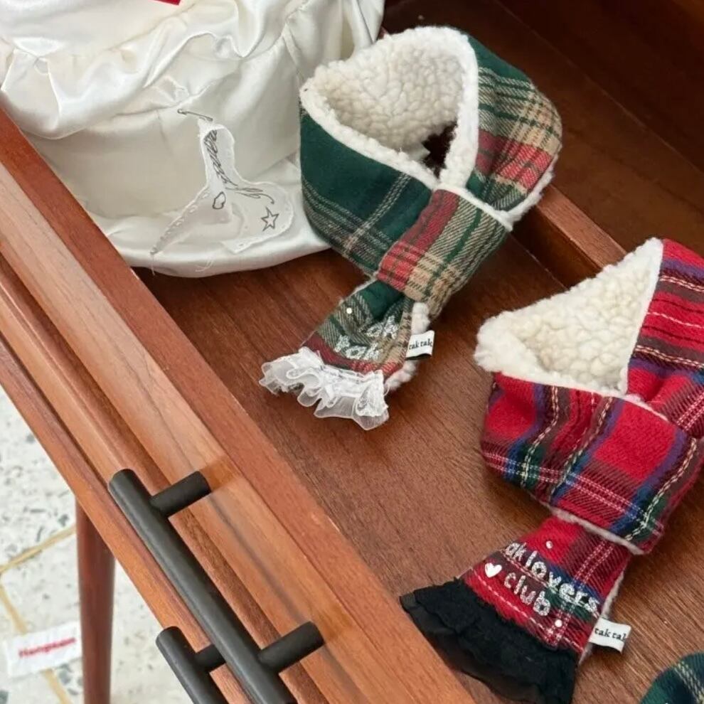 ネーム刺繍［tak!tak!tak!tak!］Winter Tartan Check Series マフラー（2color.）