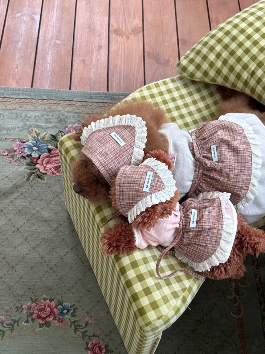 即納/保護者用［tak!tak!tak!tak!］Antique Check Series　Headscarf