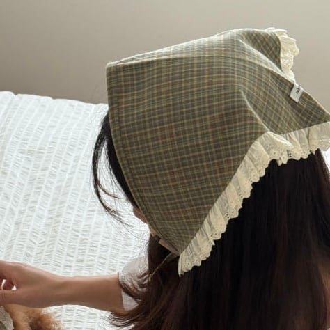 保護者用［tak!tak!tak!tak!］Antique Check Series　Headscarf
