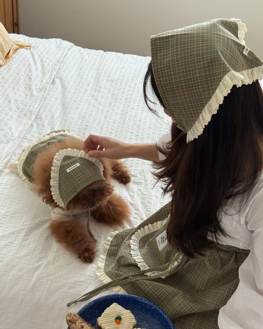 即納/保護者用［tak!tak!tak!tak!］Antique Check Series　Headscarf