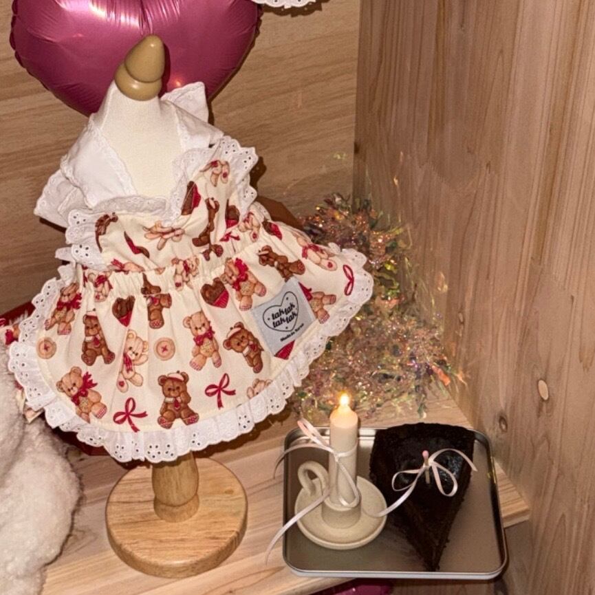 予約［tak!tak!tak!tak!］teddy biscuit apron dress