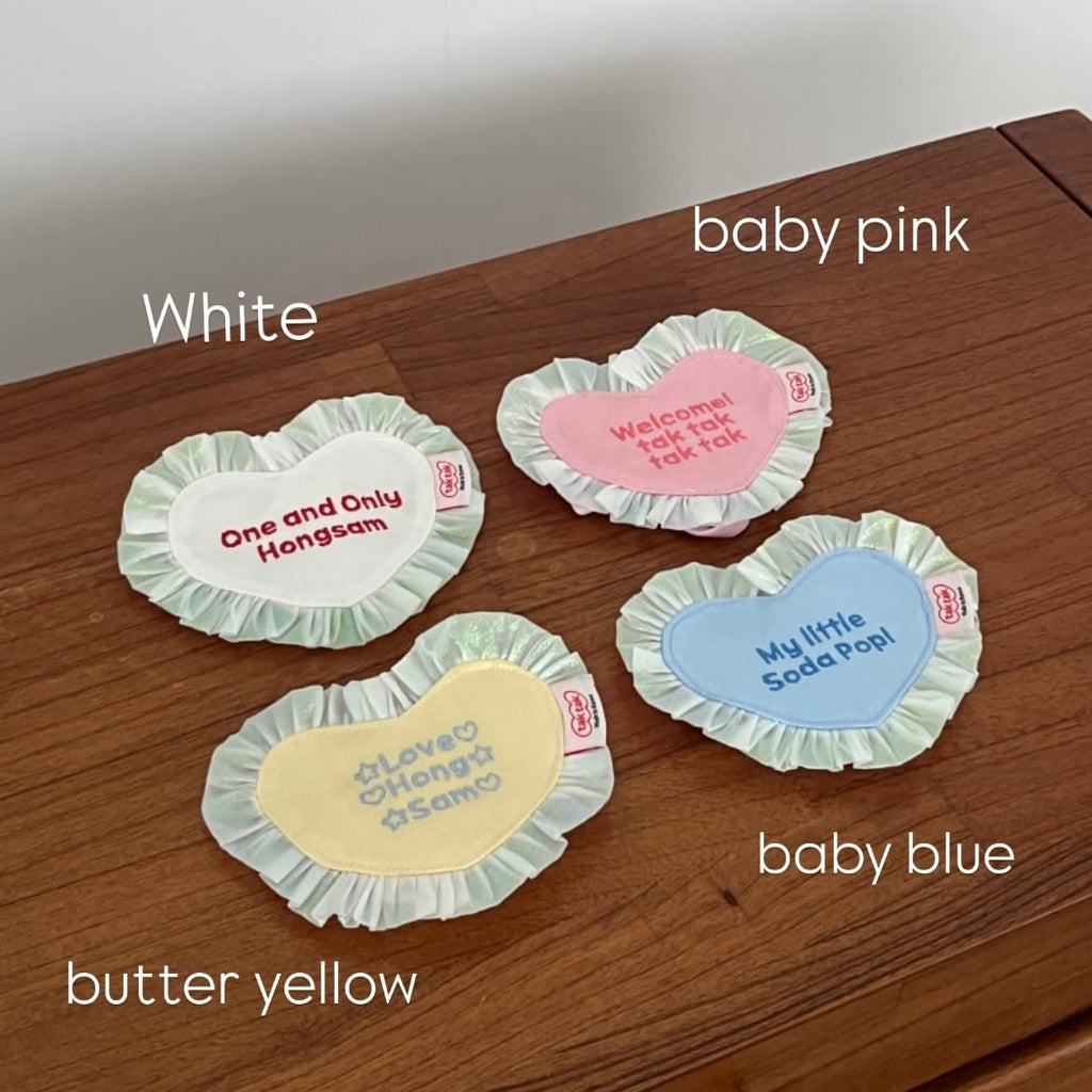 ネーム刺繍［tak!tak!tak!tak!］heart bib （スタイ単品）