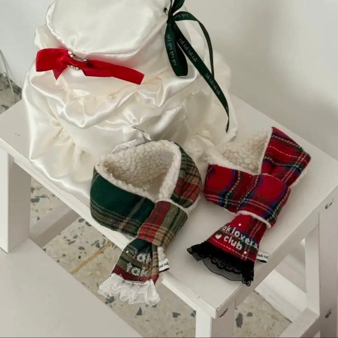 ネーム刺繍［tak!tak!tak!tak!］Winter Tartan Check Series マフラー（2color.）