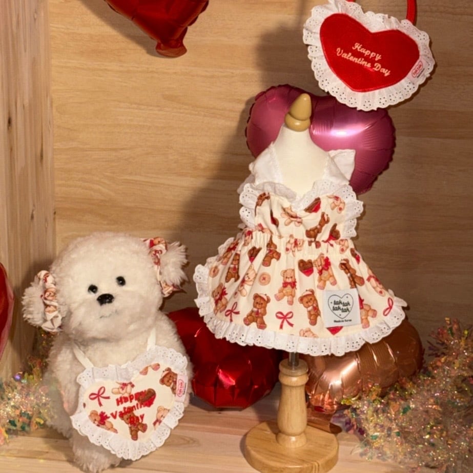 予約［tak!tak!tak!tak!］teddy biscuit apron dress