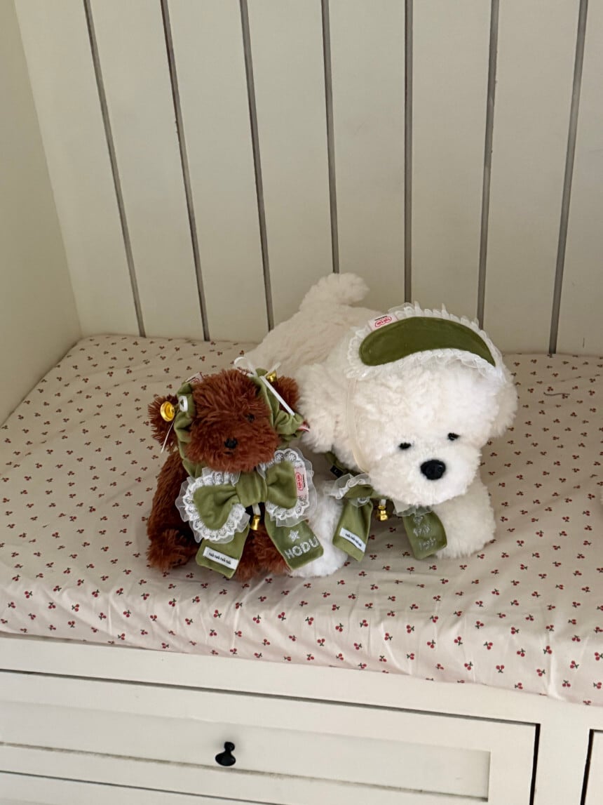 ネーム刺繍［tak!tak!tak!tak!］Merry Bell Series_ Velvet Ribbon Cape（green）