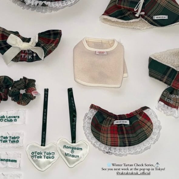 ネーム刺繍［tak!tak!tak!tak!］Winter Tartan Check Series ケープ（グリーン）