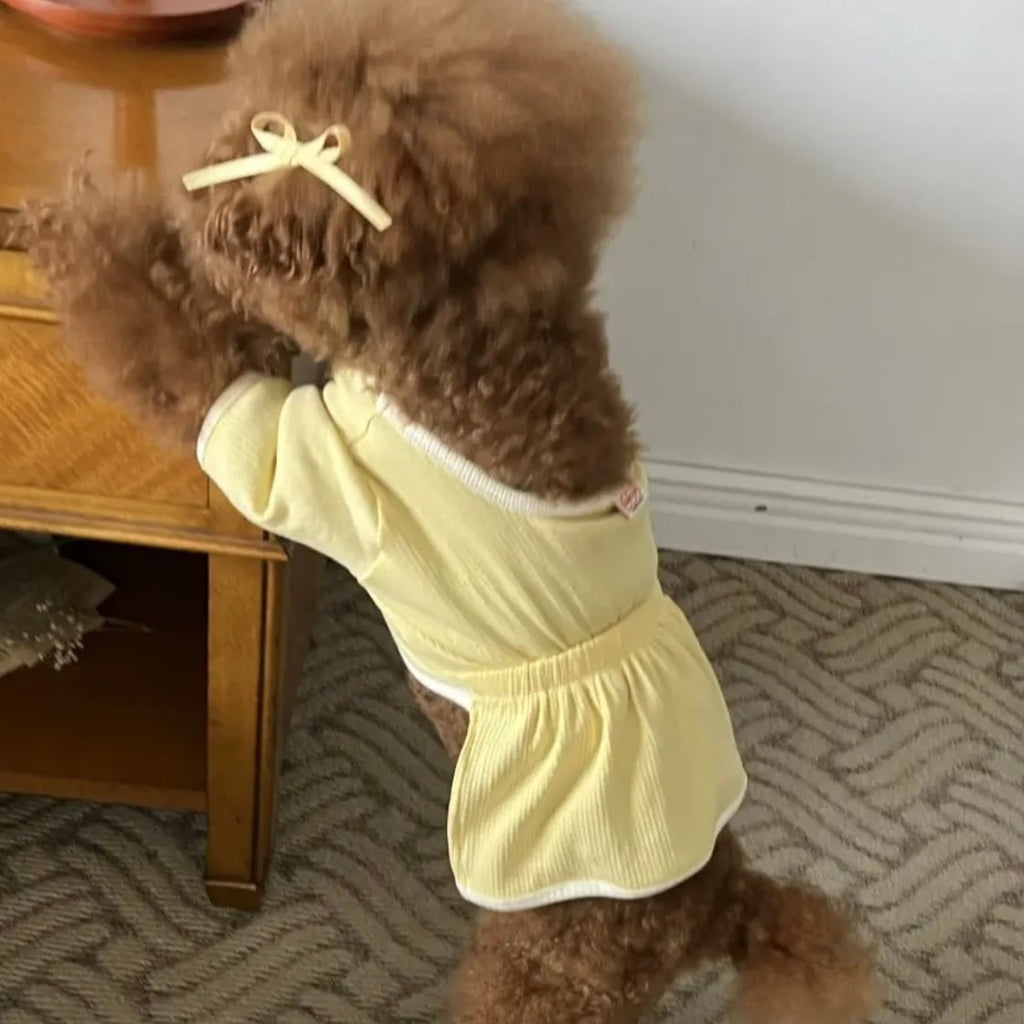 即納/袖ありワンピース［tak!tak!tak!tak!］ puppy fluffy one-piece