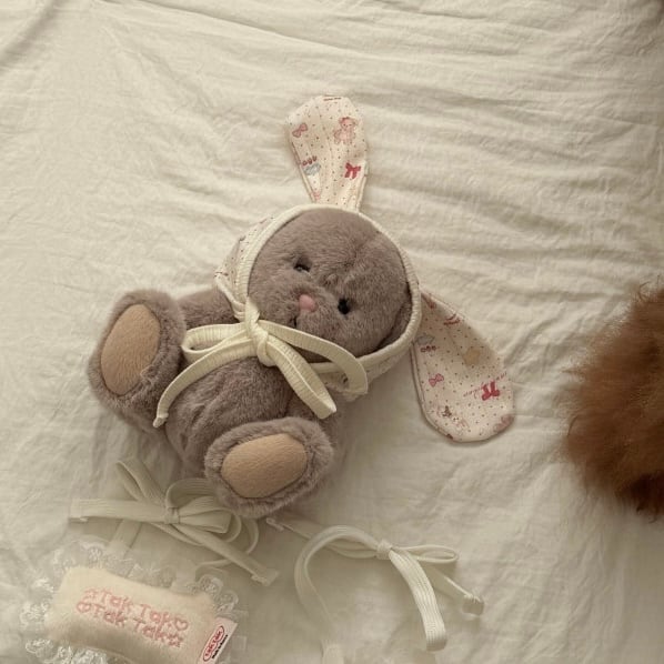 予約［tak!tak!tak!tak!］milk pink eyelet bunny bonnet